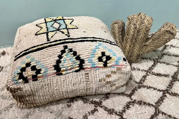 Marokkaanse Poef 60cm x 60cm x 25cm nr: 17514 incl. vulling