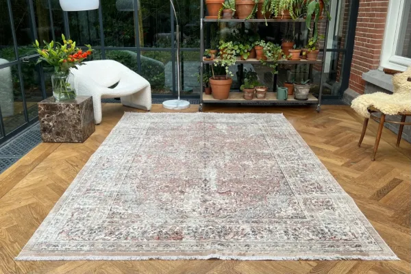 Vloerkleed met zachte pool, lichte kleuren, 290cm x 200cm