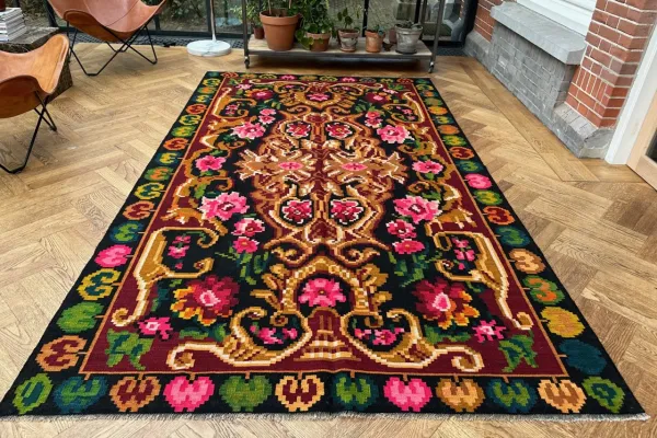 Rozenkelim authentiek, handgeweven in Moldavië 10854 303cm x 179cm