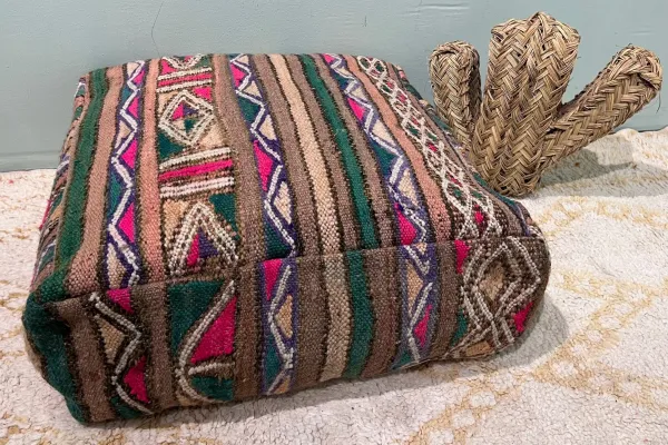 Marokkaanse Poef nr.77804 60cm x 60cm x 25cm incl. vulling