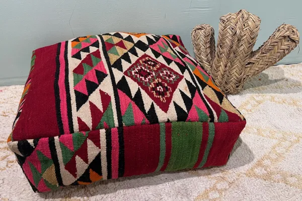 Marokkaanse Poef nr.77809 60cm x 60cm x 25cm incl. vulling