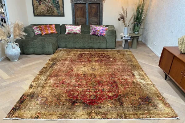VERKOCHT Vintage Perzisch vloerkleed 63877 340cm x 248cm