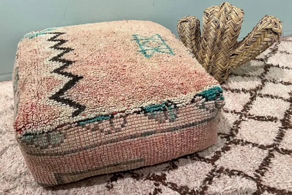 Marokkaanse Poef nr.55165 60cm x 60cm x 25cm incl. vulling