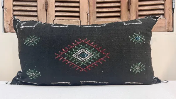 Sabra Kussen uit Marokko zwart 100cm x 50cm incl vulling nr.56263