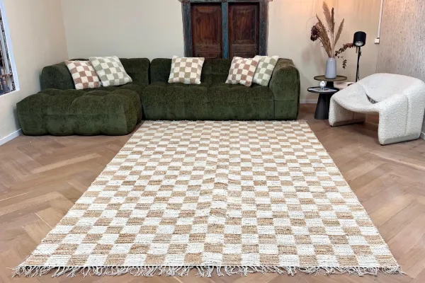  Handgemaakt jute vloerkleed nr.1445  