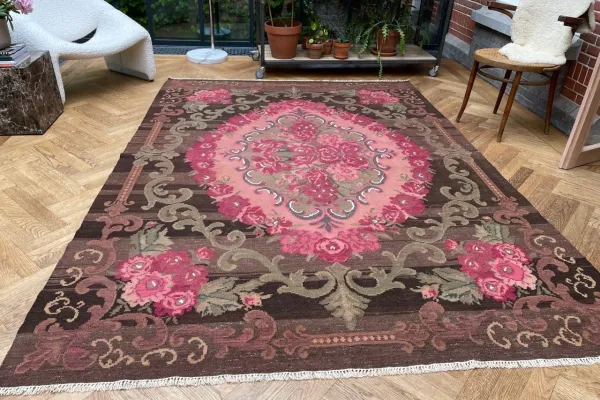 Rozenkelim authentiek, handgeweven in Moldavië 80622 290cm x 206cm