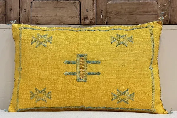 Sabra Kussen uit Marokko geel 60cm x 40cm incl vulling nr.61110