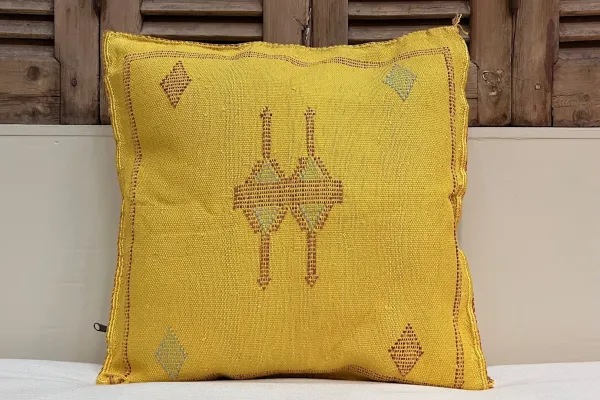 Sabra Kussen uit Marokko geel 45cm x 45cm incl vulling nr.94012
