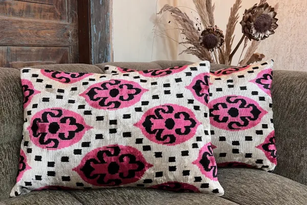 Ikat Velvet kussen 60cm x 40cm incl binnen kussen nr.98677