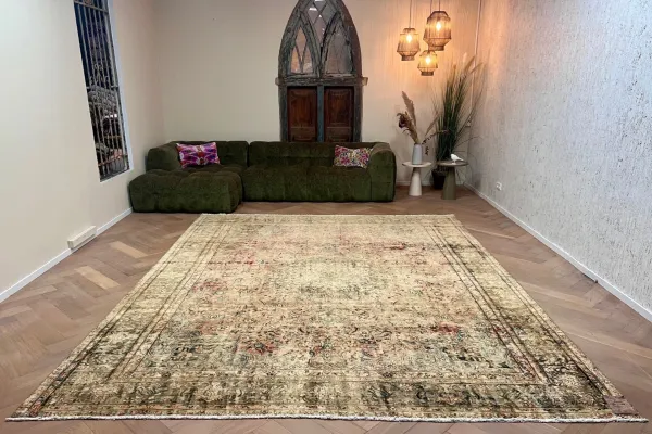 Vintage kirman vloerkleed 65058 380cm x 298cm