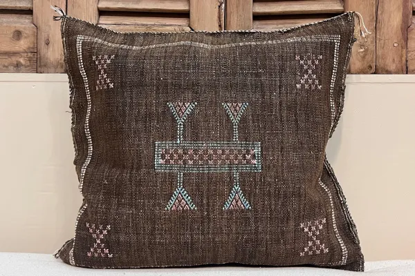 Sabra Kussen uit Marokko bruin 45cm x 45cm incl vulling nr.94076
