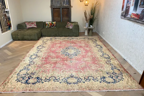 Vintage kirman vloerkleed 65028 402cm x 300cm