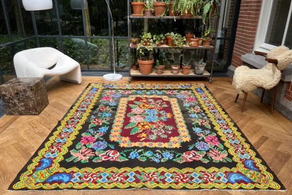 Rozenkelim authentiek, handgeweven in Moldavië 22204 276cm x 212cm  
