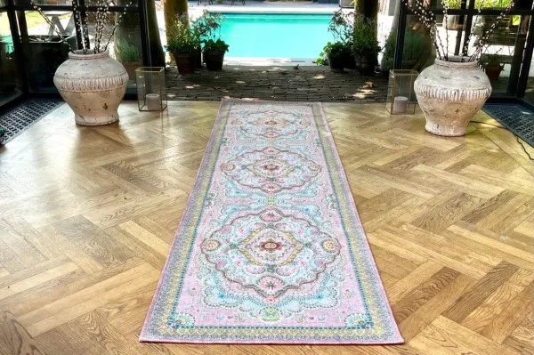 Sale Showroom model Majorelle by Pip Pastel Pink loper 295cm x 80cm