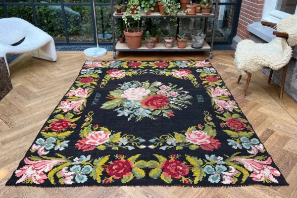 Rozenkelim authentiek, handgeweven in Moldavië 11417 260cm x 185cm  