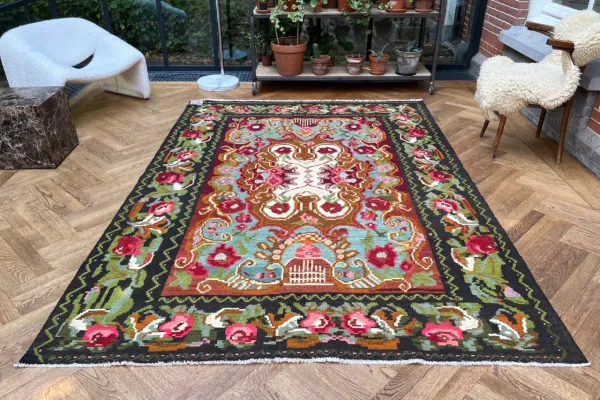 Rozenkelim authentiek, handgeweven in Moldavië 23353 278cm x 190cm  