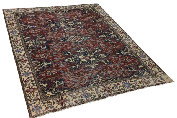 Vintage vloerkleed rood, blauw 11017 255cm x 189cm 