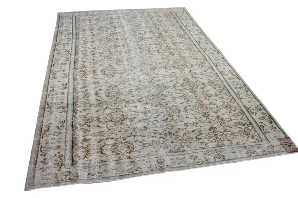 Vintage vloerkleed zandkleur met groen 11019 290cm x 191cm