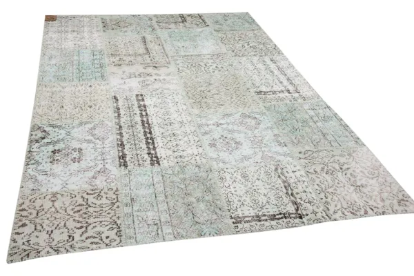 patchwork vloerkleed groen nr.11485 300cm x 200cm