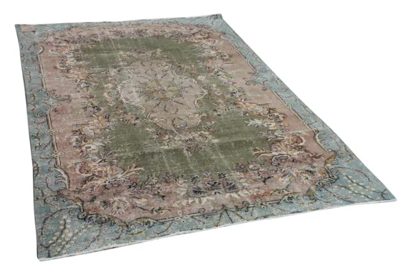 Vintage vloerkleed groen nr:12869 266cm x 172cm