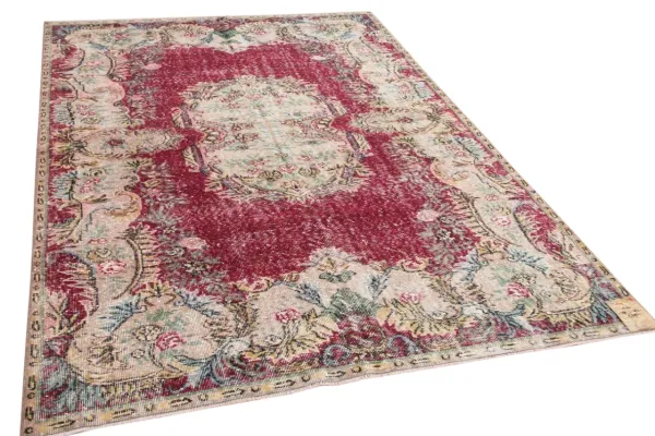 vintage vloerkleed rood 15261 295cm x 193cm