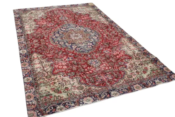vintage vloerkleed rood 16922 280cm x 184cm