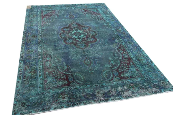 Vintage vloerkleed blauw 17076 294cm x 197cm