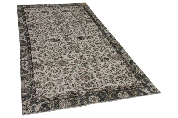 SALE Vintage vloerkleed met groen nr.19161 265cm x 145cm 