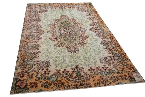 Vintage vloerkleed geel, groen 19554 271cm x 169cm