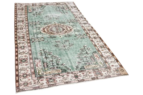 vintage vloerkleed groen 25069 263cm x 160cm