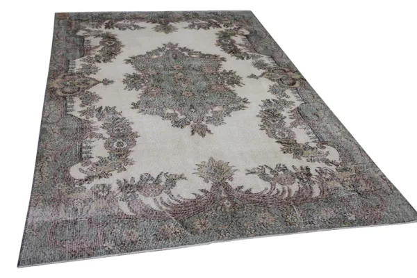 Vintage vloerkleed met groen nr.25358 304cm x 188cm
