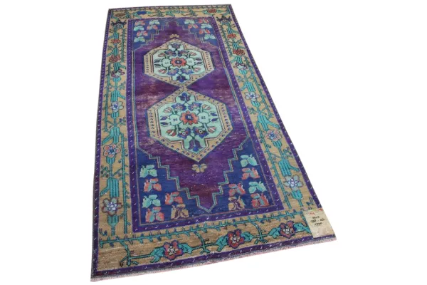 Vintage vloerkleed paars 56117 238cm x 107cm