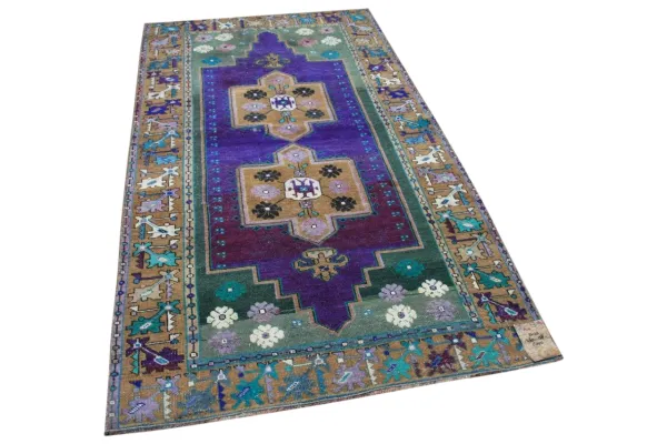 Vintage vloerkleed met paars 56123 250cm x 138cm