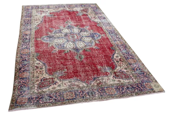 Vintage vloerkleed met rood nr.5821 285cm x 170cm