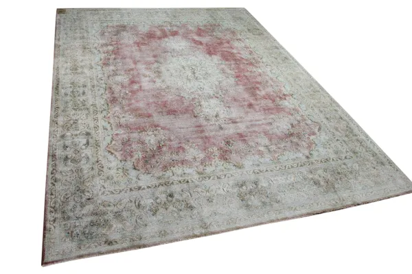 Vintage vloerkleed groen bruin, nr.59495  390cm x 290cm 