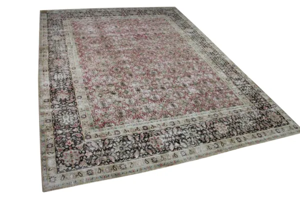 GERESERVEERD Vintage vloerkleed bruin en rood, nr.59508 396cm x 287cm  