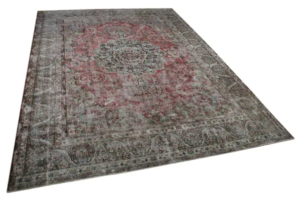 Vintage vloerkleed bruin en rood, nr.59556 398cm x 295cm  