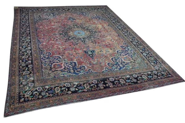 Vintage vloerkleed, roze, 60047, 375cm x 286cm