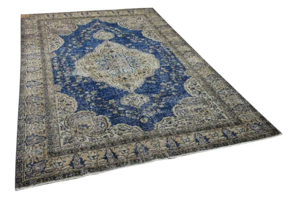 Vintage vloerkleed met blauw 7210 300cm x 190cm