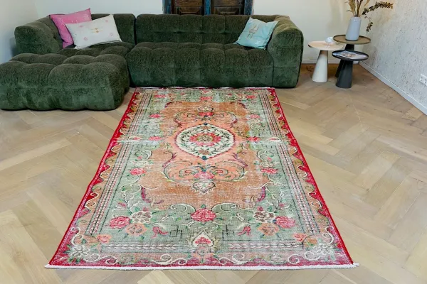 Vintage vloerkleed 12385 254cm x 156cm  