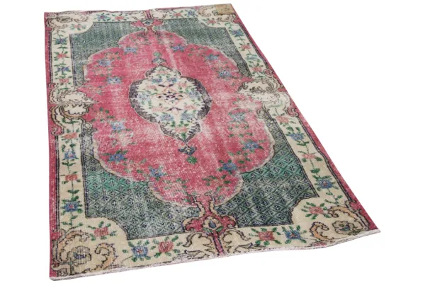 Vintage vloerkleed roze 12922 218cm x 115cm