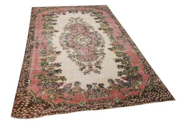 Vintage vloerkleed met roze 18471 288cm x 167cm