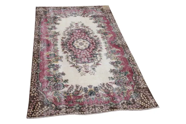 Vintage vloerkleed met roze 18542 210cm x 115cm