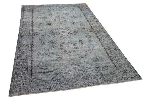Vintage vloerkleed blauw 22695 256cm x 150cm