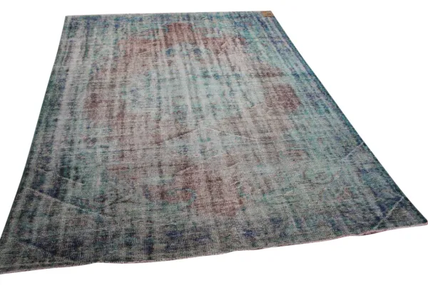 Vintage vloerkleed blauw 24186 287cm x 196cm