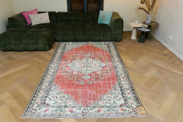 vintage vloerkleed oranje 25170 265cm x 162cm