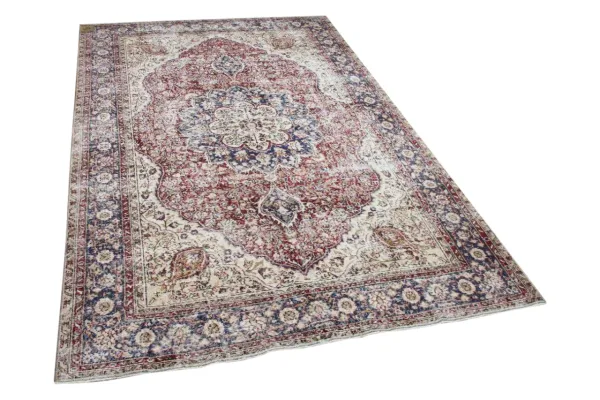 Vintage vloerkleed rood, blauw 25897 324cm x 218cm