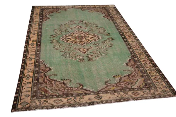 Vintage vloerkleed groen 26951 279cm x 161cm