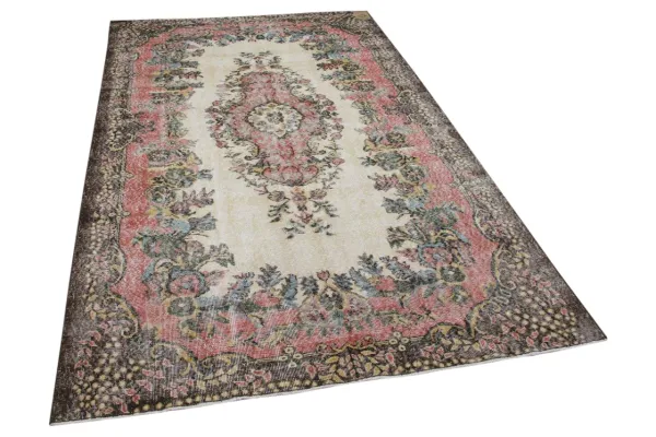 Vintage vloerkleed met rood 34870 288cm x 179cm