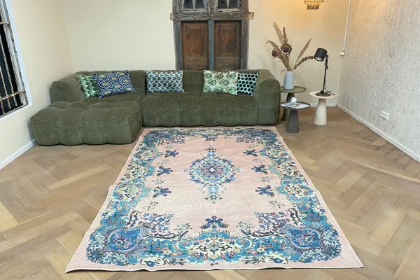 Altrosa Teppich mit weichem Flor, in verschiedenen Größen erhältlich